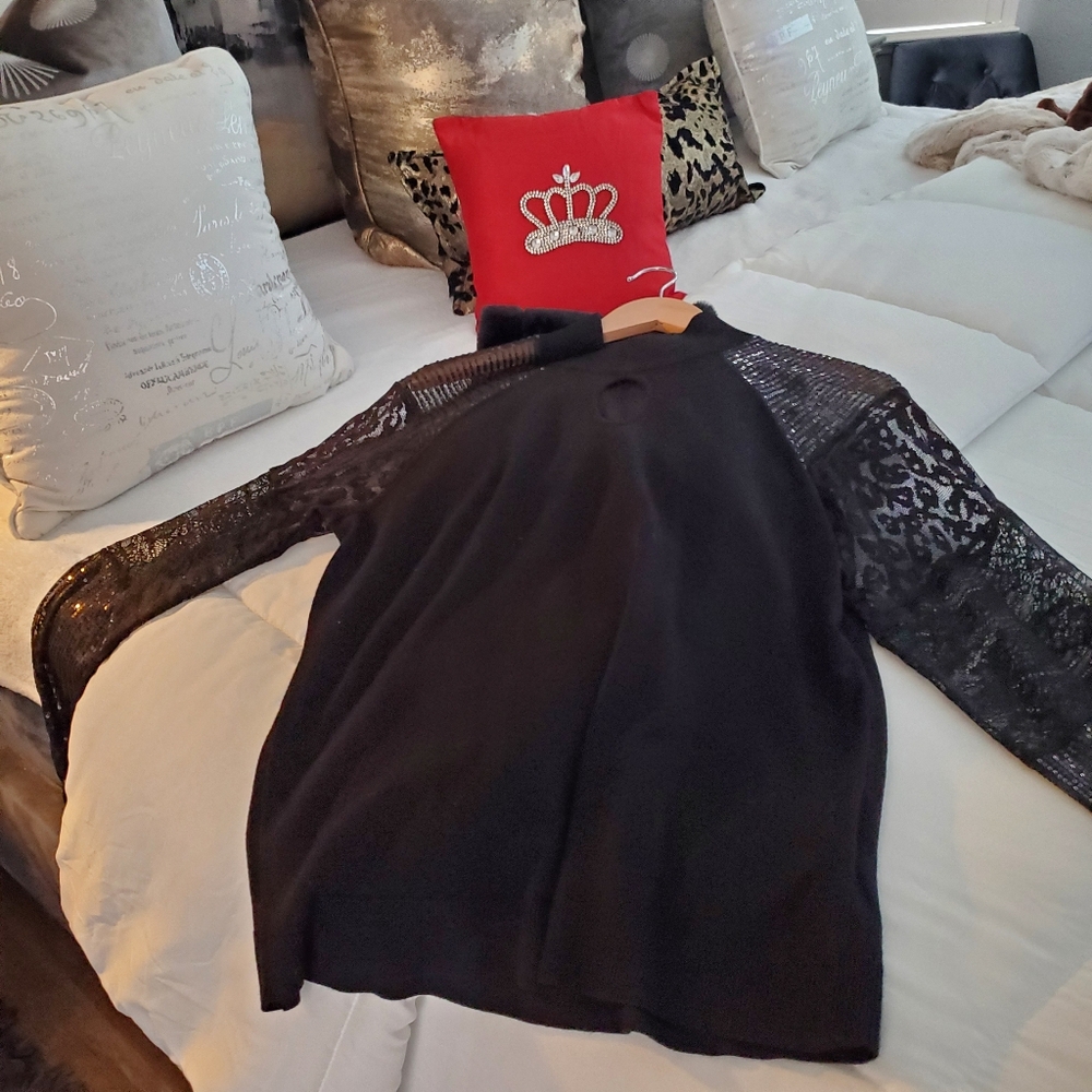 Belldini Black Sweater Knit Top XL